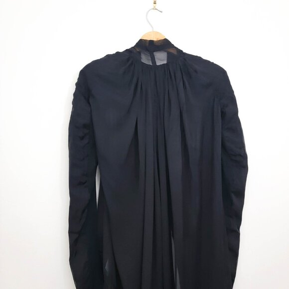 Rick Owens Sheer Black Silk Tulle Maxi Duster Cardigan 4 NWT - Picture 5 of 10